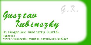 gusztav kubinszky business card